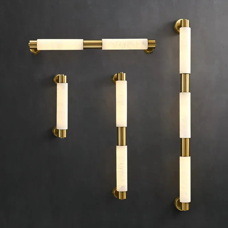 Tube Alabaster Wall Lamp | Modern Minimalist Cylinder Wall Sconce