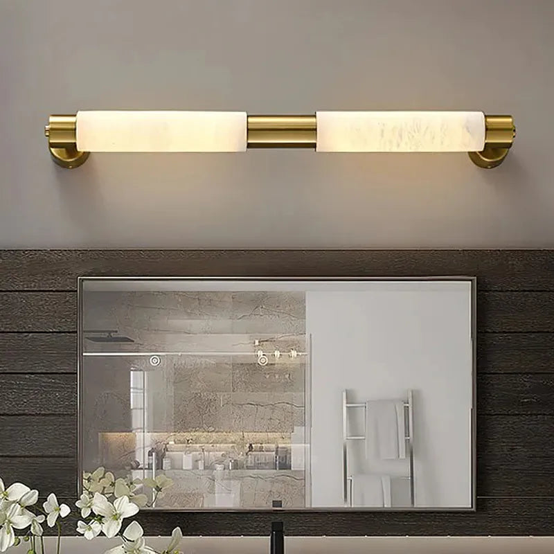 Tube Alabaster Wall Lamp | Modern Minimalist Cylinder Wall Sconce - View 4