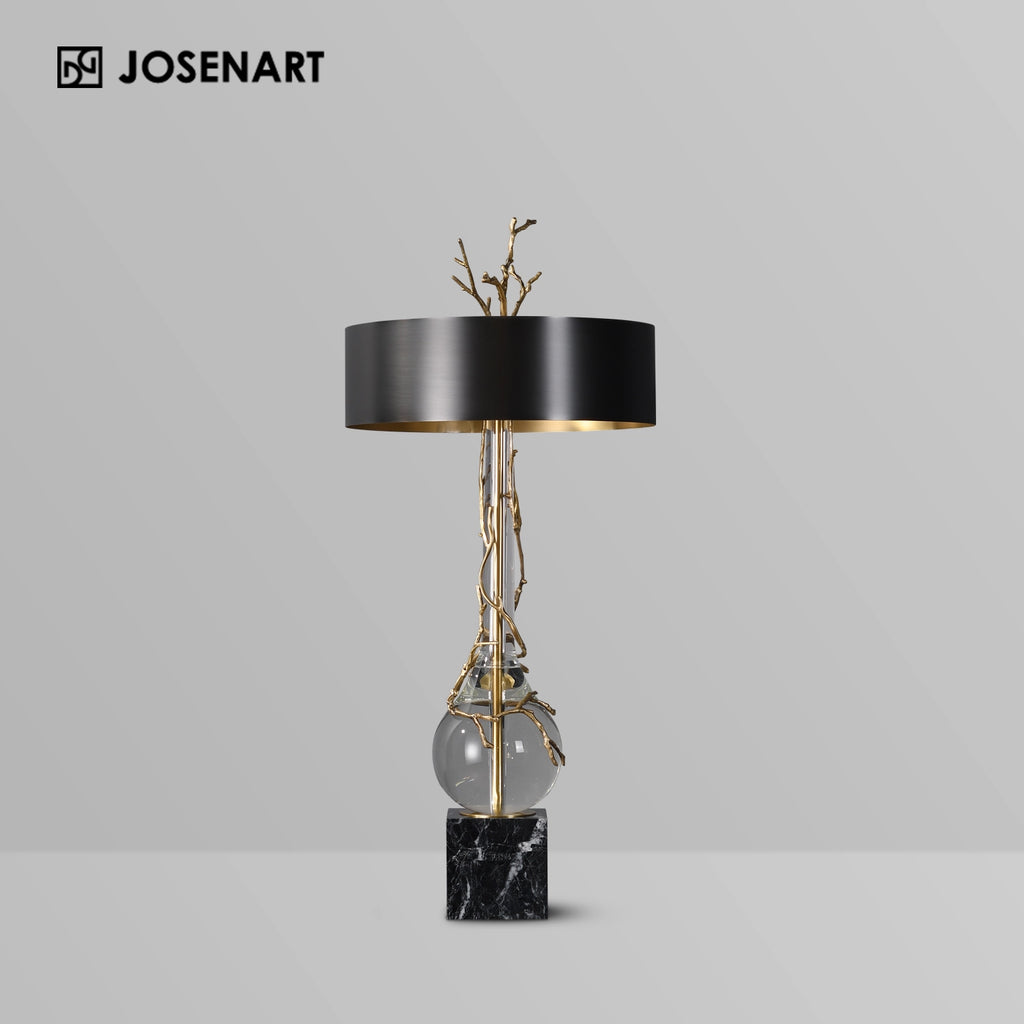 table lamp with brass shade