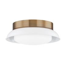 Two-Light Glossy Shade and Brass Flush Mount Ceiling Light