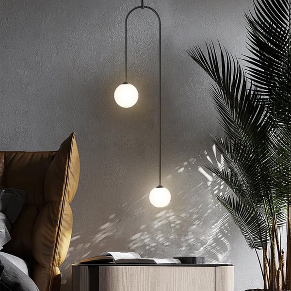 modern white globe lamp