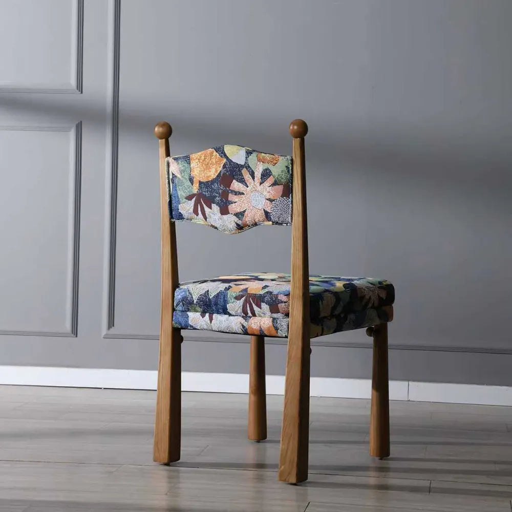 Ash Wood Furniture – Fabric Texture & Upholstered Dining Room Chairs for Elegance - View 6
