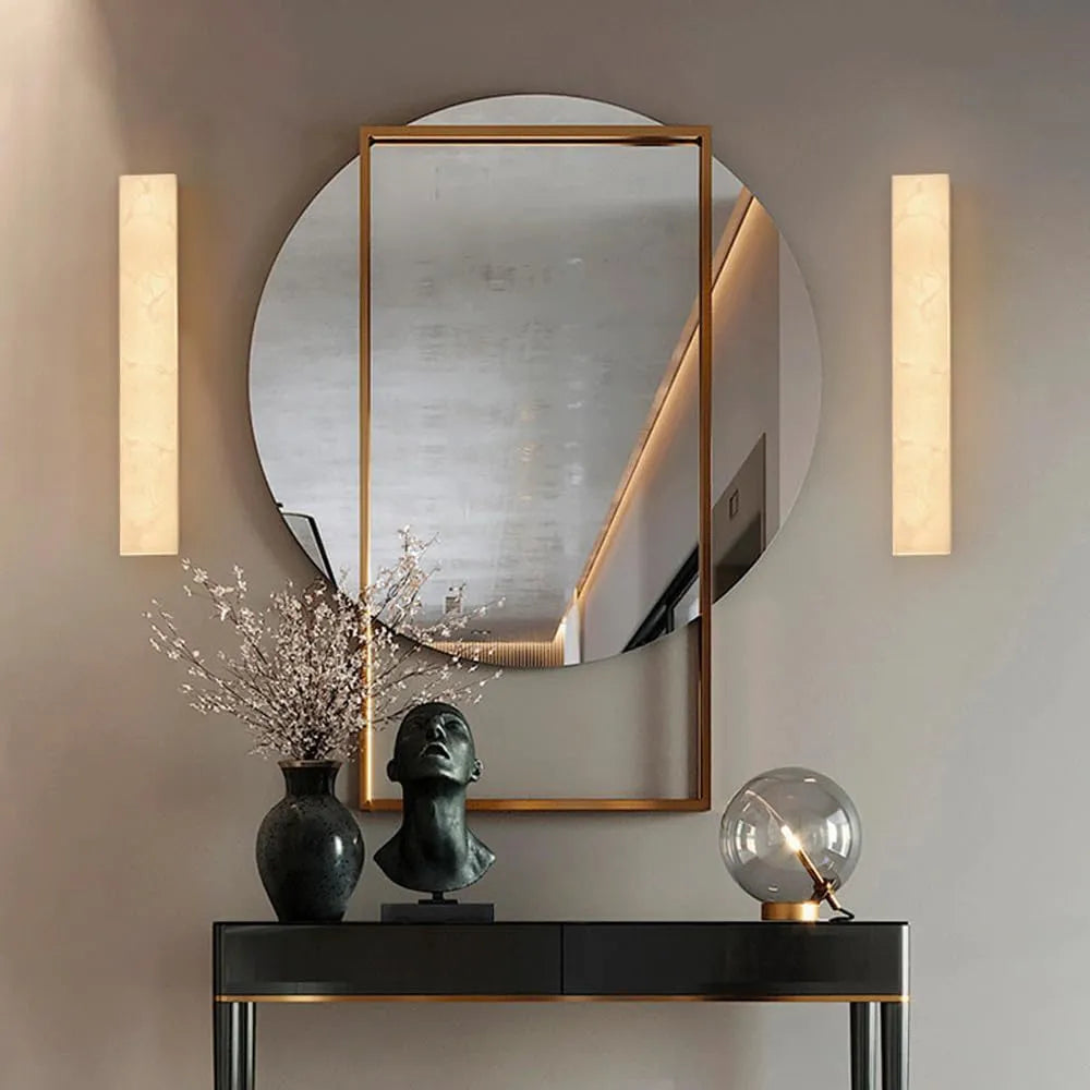 Vectis Alabaster Wall Sconce | Natural Stone Wall Lighting Feature - View 2