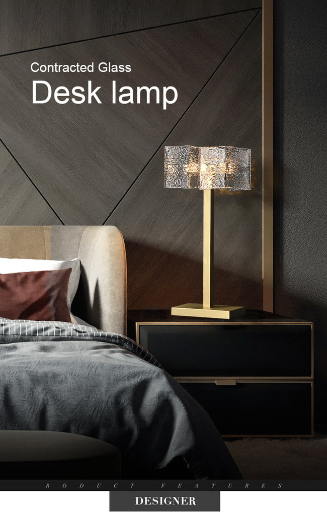 glass lampshade bedside table lamp
