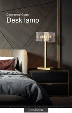 glass lampshade bedside table lamp