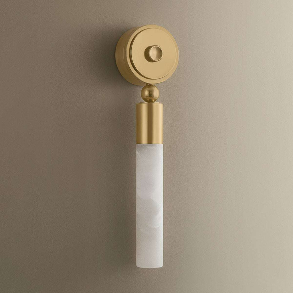 Vintage Brass Alabaster LED Wall Sconce