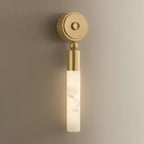 Vintage Brass Alabaster LED Wall Sconce