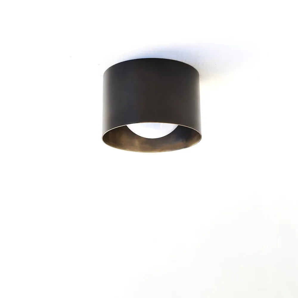 Vintage Brass Ceiling Spotlight, Simple Milky Glass Shade - View 4