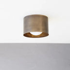 Vintage Brass Ceiling Spotlight, Simple Milky Glass Shade - View 5