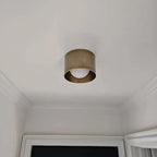 Vintage Brass Ceiling Spotlight, Simple Milky Glass Shade - View 9