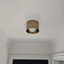 Vintage Brass Ceiling Spotlight, Simple Milky Glass Shade - View 9