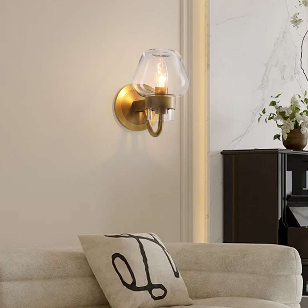 clear glass wall light