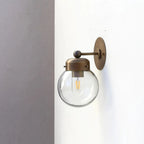 Vintage Industrial Wall Lamp with Clear Glass Ball Shade
