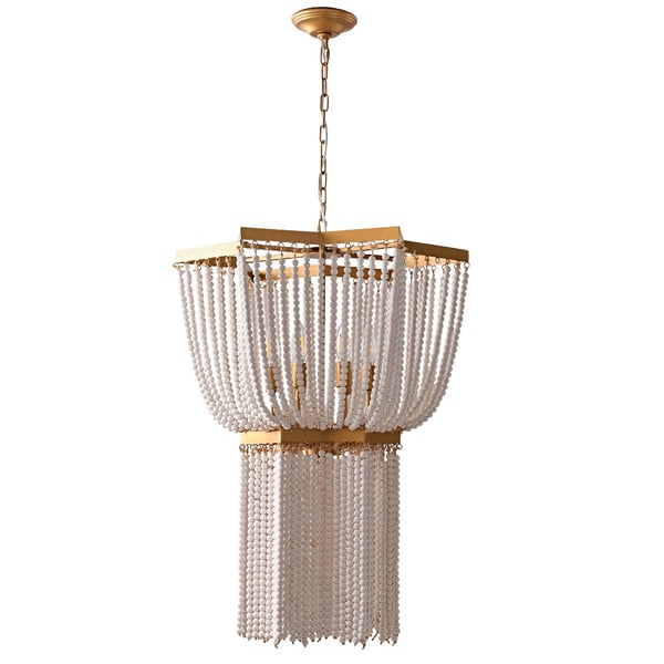 6-light wood chandelier