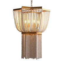 tassel boho wood chandelier
