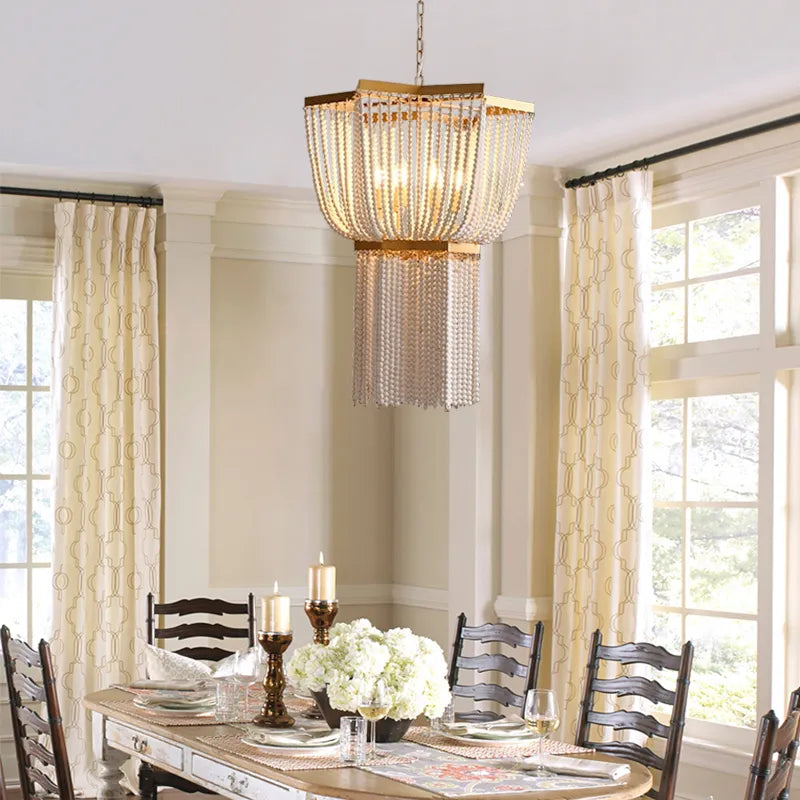 6-light tassel boho chandelier