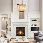 beaded 6-light tassel chandelier