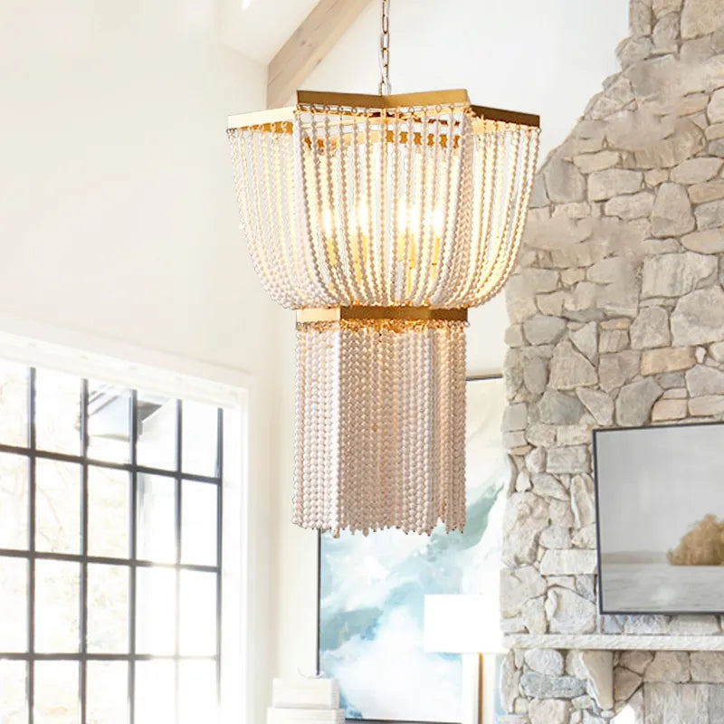 Boho Wood Chandelier
