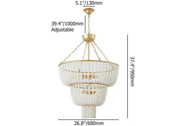 white beaded chandelier