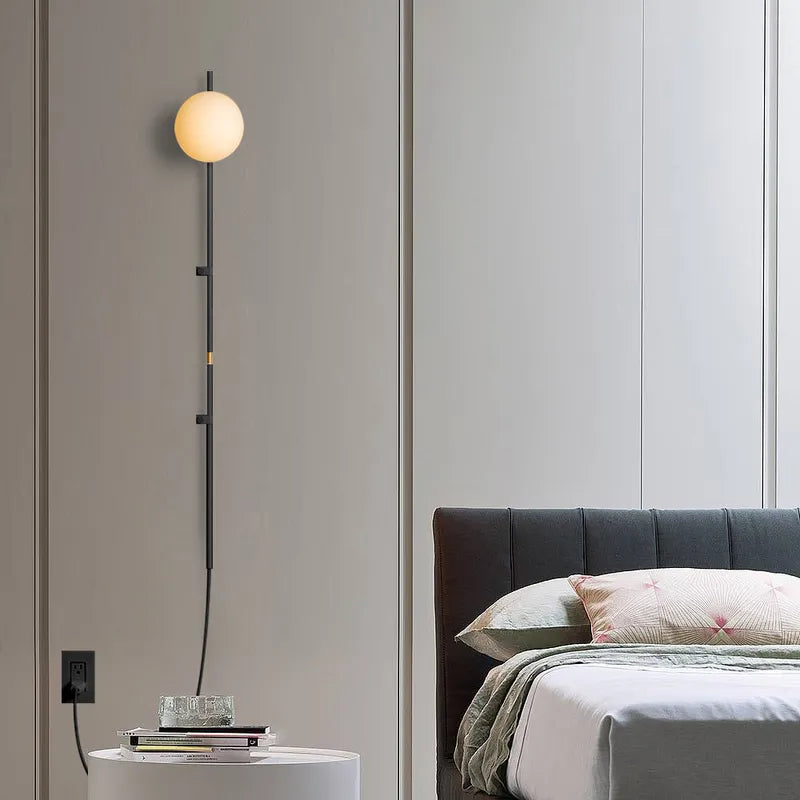 white glass wall sconce