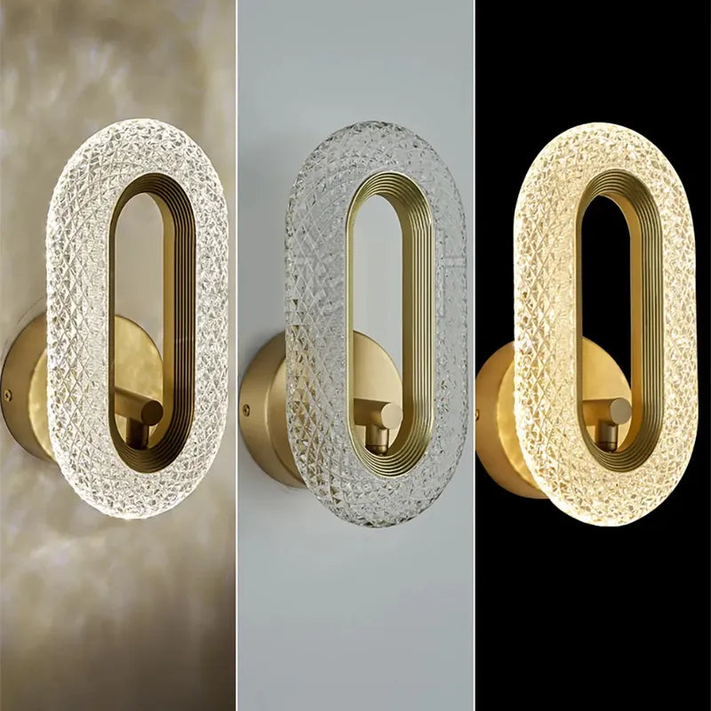 gold led ring wall sconce
