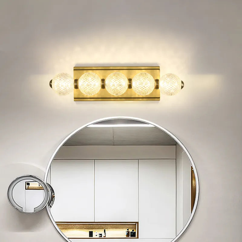 5-light gold vanity lighting