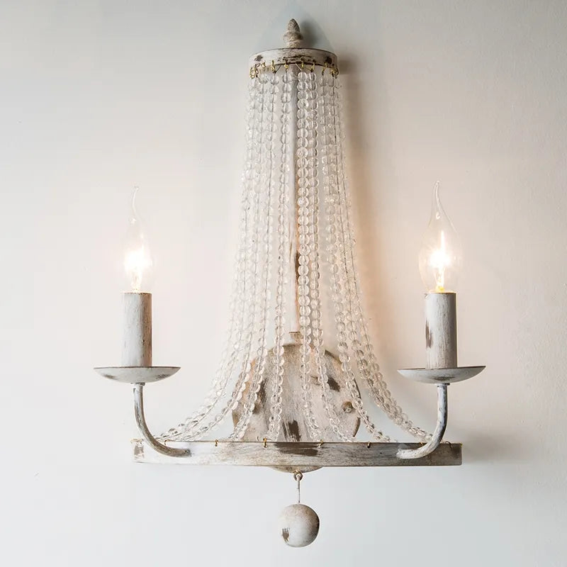 rustic crystal beaded wall sconces