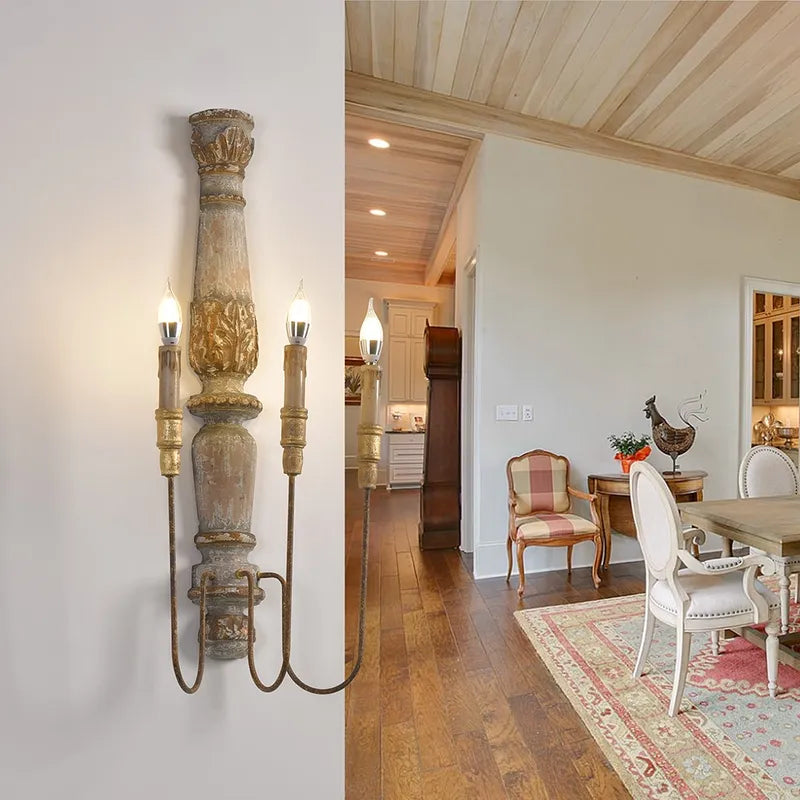 wood candle wall sconces