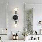 Black Wall Sconce – Hallway Light Fixtures & Modern Bathroom Lighting - View 2