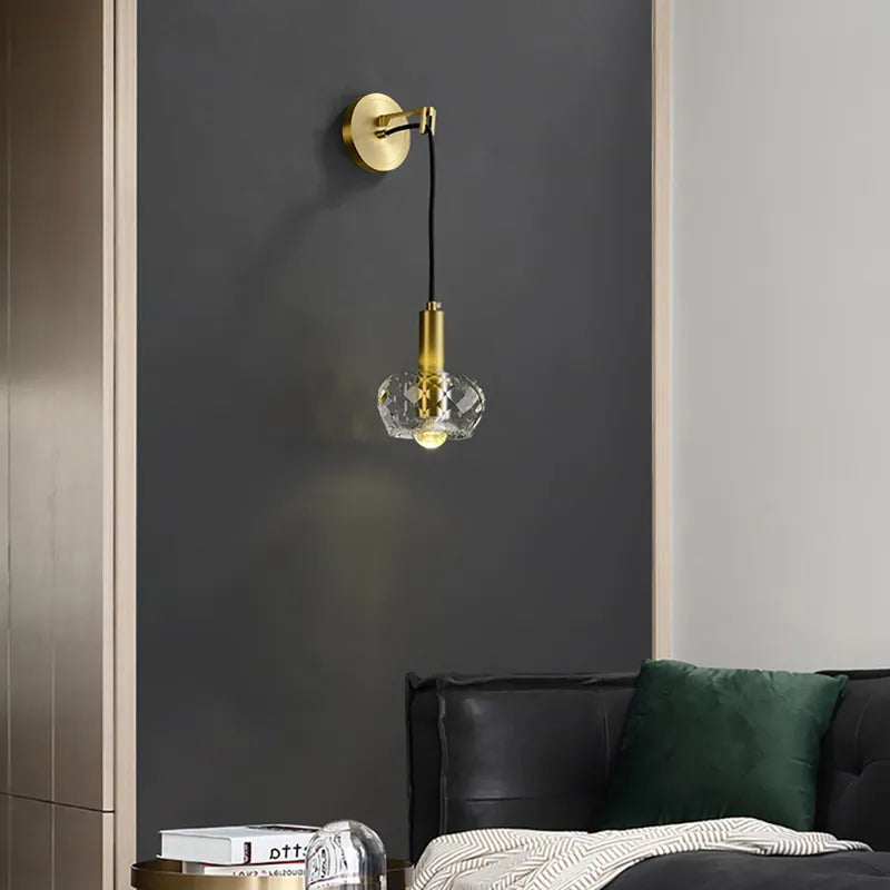 clear circle crystal sconce