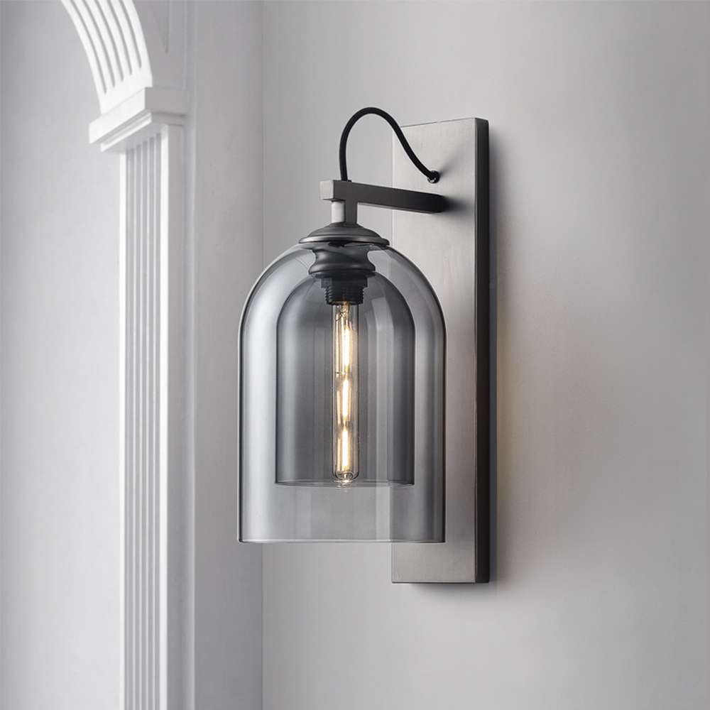 cloche glass wall sconce
