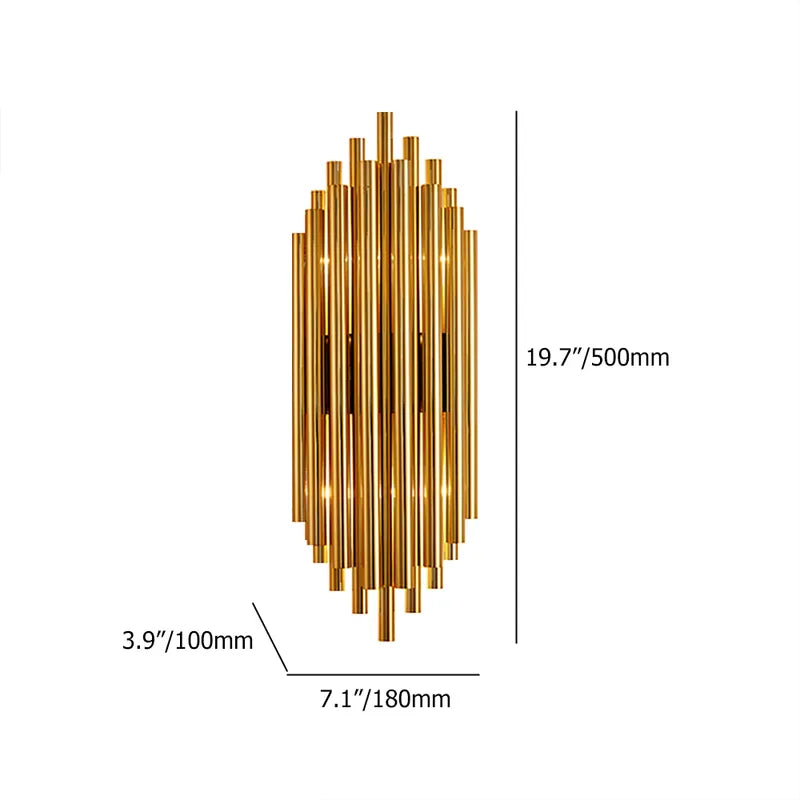 fluted gold wall light