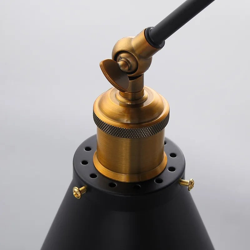 black retro wall lamp