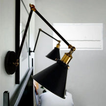 double swing arm wall light
