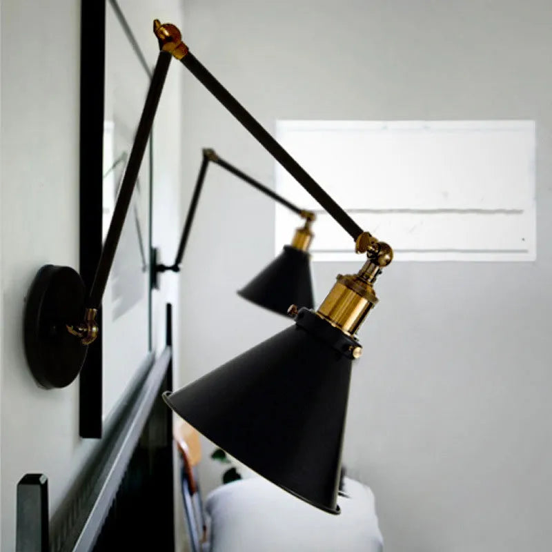 double swing arm wall light