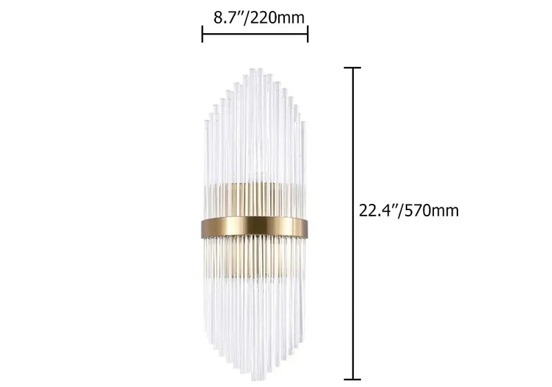 striated gold glass shade