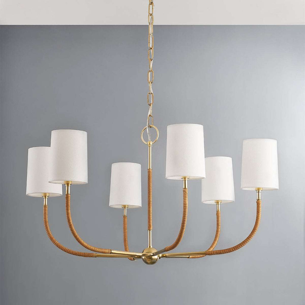 webson linen drum chandelier detail