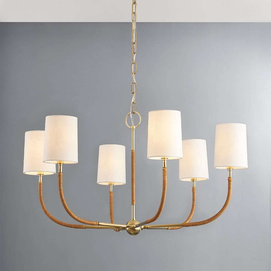 webson linen drum chandelier detail