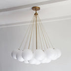 Modern Creative Chandelier – White Glass Bubble Cloud Light