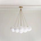 Modern Creative Chandelier – White Glass Bubble Cloud Light