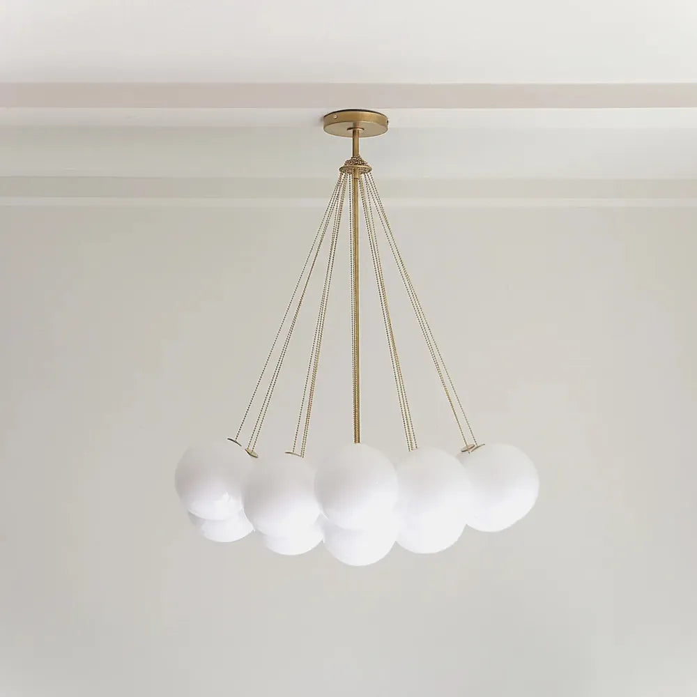 Modern Creative Chandelier – White Glass Bubble Cloud Light