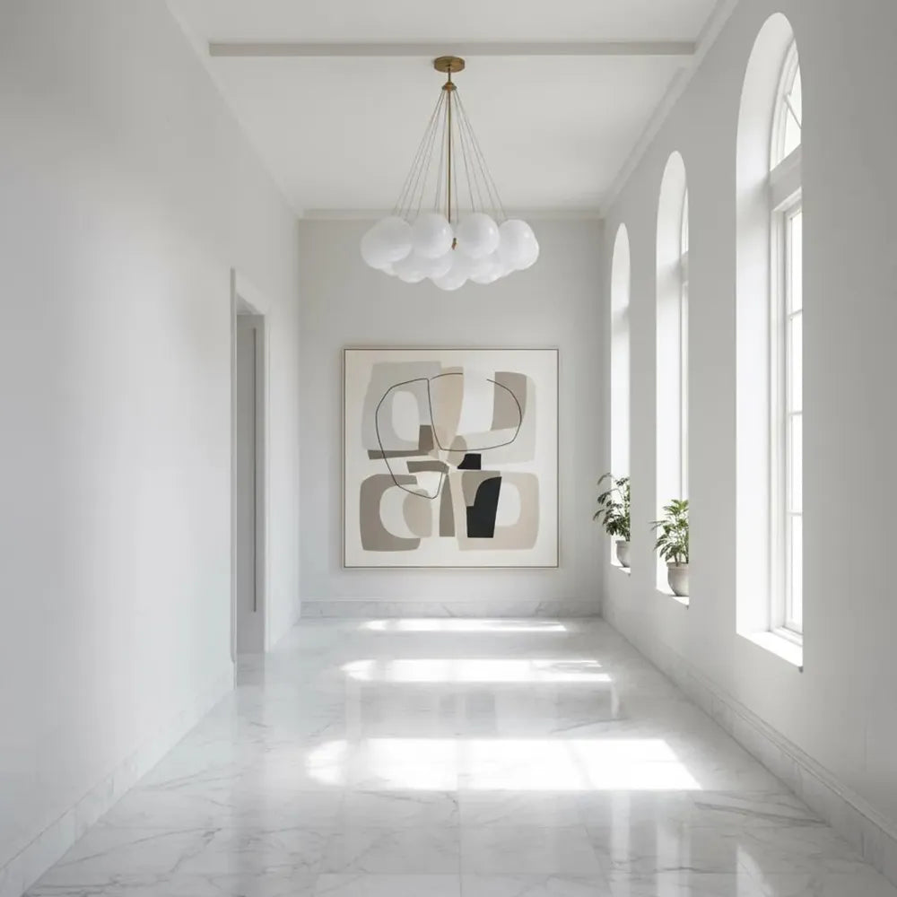Modern Creative Chandelier – White Glass Bubble Cloud Light - View 6