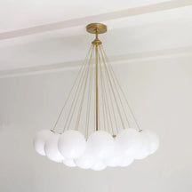 Modern Creative Chandelier – White Glass Bubble Cloud Light - View 9