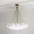 Modern Creative Chandelier – White Glass Bubble Cloud Light