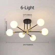 ceiling light with gold metal accents