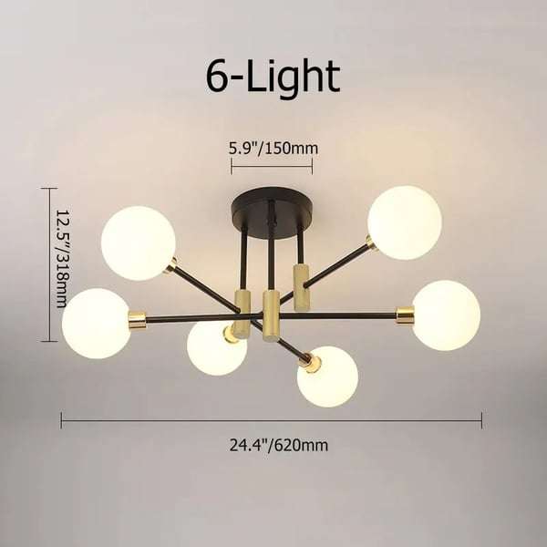 ceiling light with gold metal accents