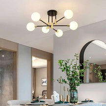 mid-century white glass ceiling lamp