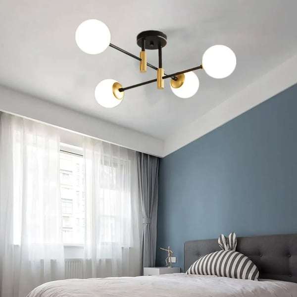 modern white glass ceiling lamp