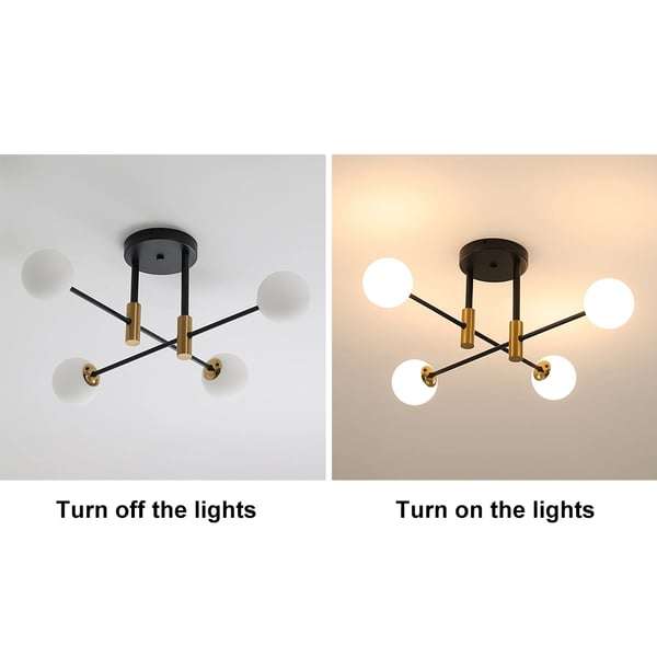 gold white glass ceiling light