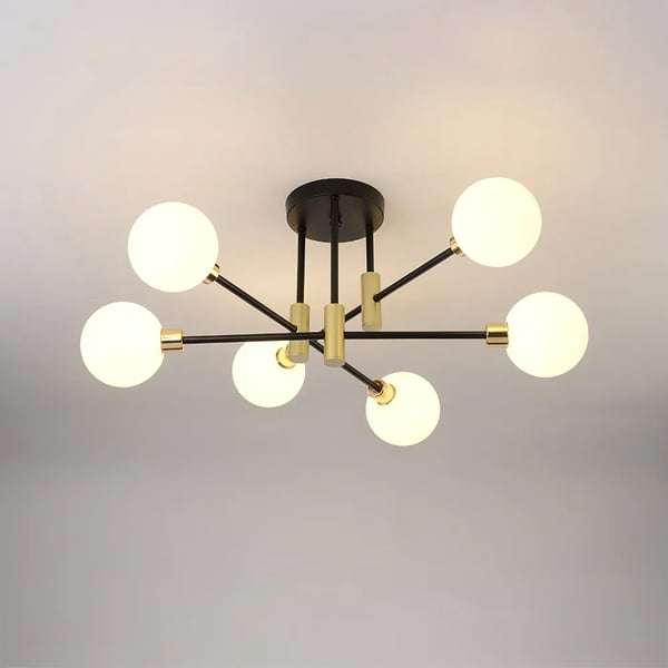 metal white glass ceiling lamp